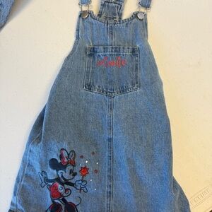 Disney Blue Denim Overalls with Minnie Mouse